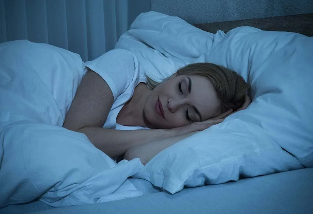 A woman sleeping peacefully at night