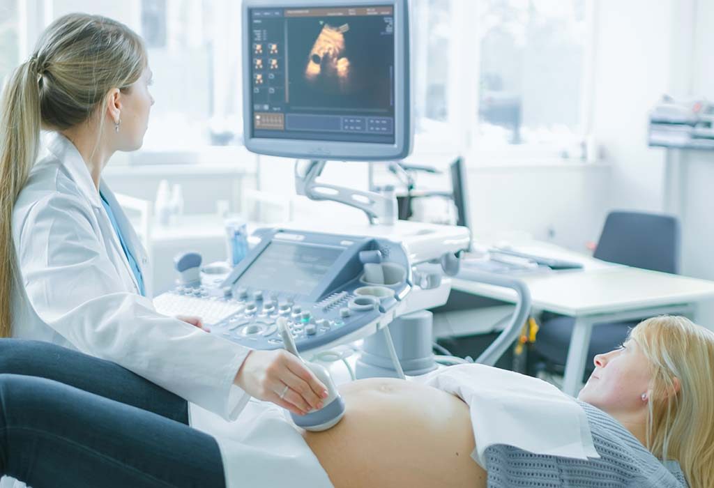 A doctor performing a 3D ultrasound