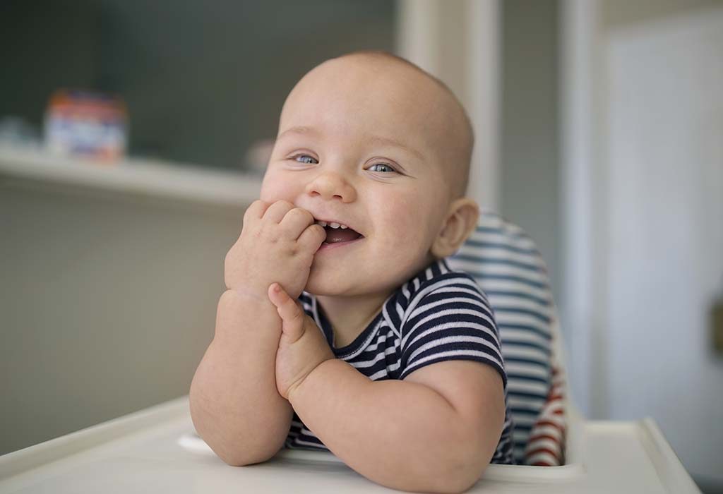 your baby will have around 8 teeth by his first birthday