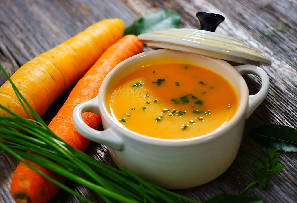 Carrot and moong dal soup