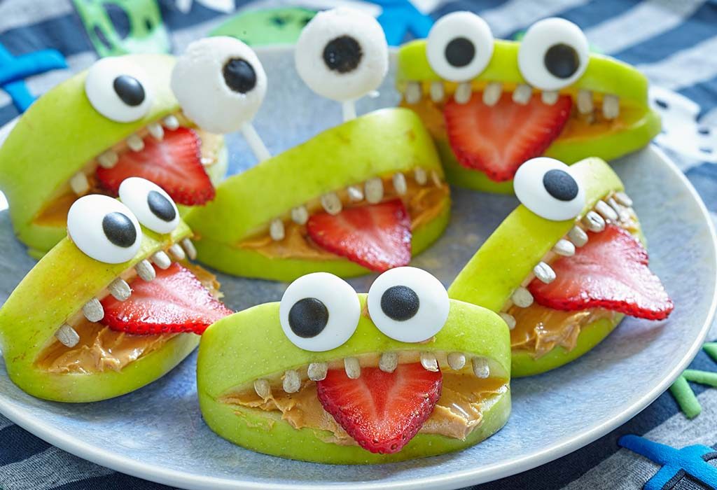 Apple-Almond Monster Mouths