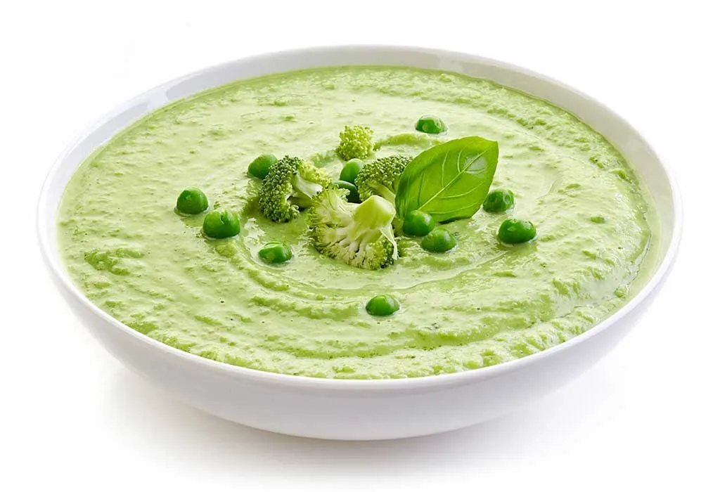 Broccoli and green peas soup