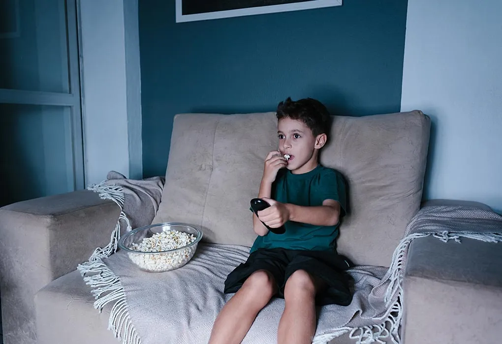 A boy living a sedentary lifestyle