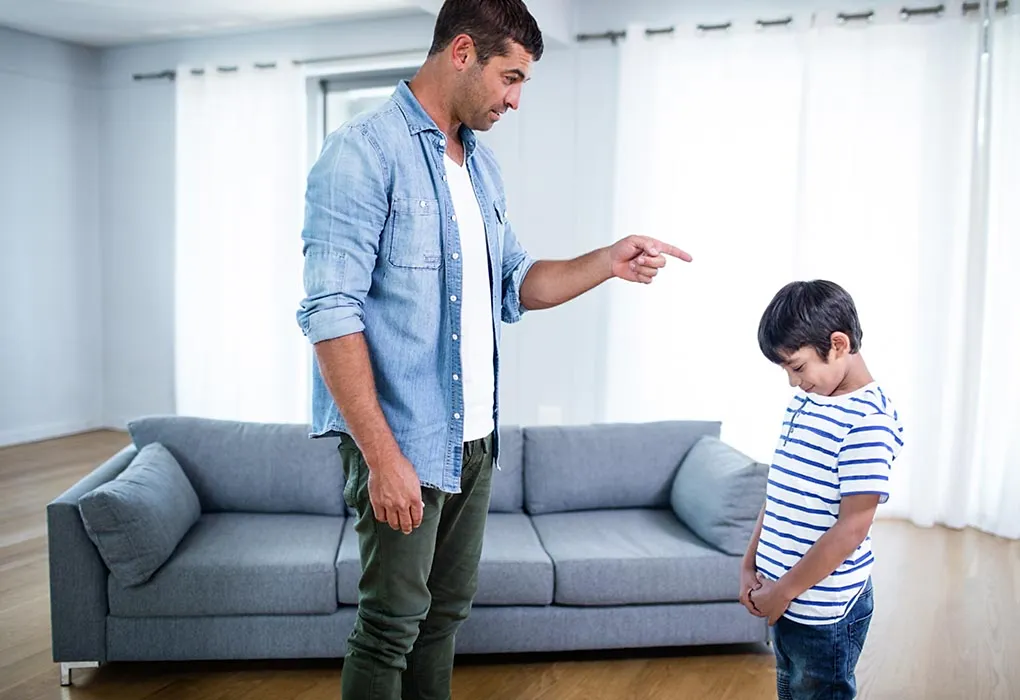 Father scolding child