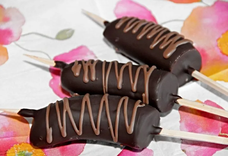 Chocolate Dipped Frozen Banana Pops