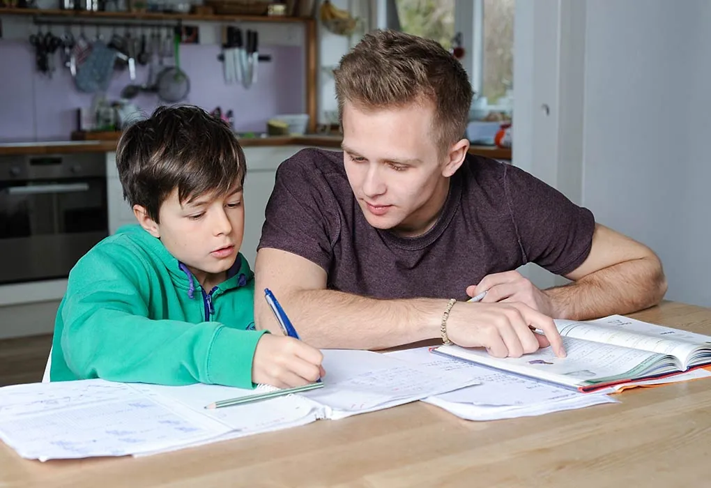 A tutor teaching a child