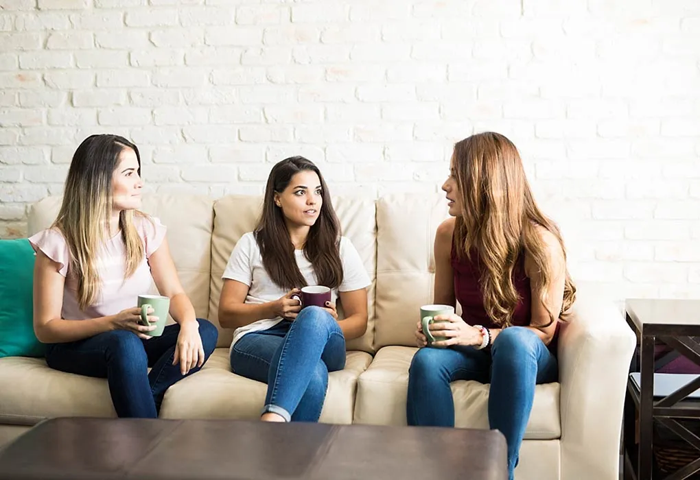 Three women talking