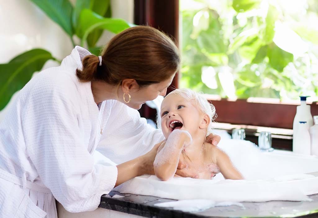 always pay attention to your child in the bathroom