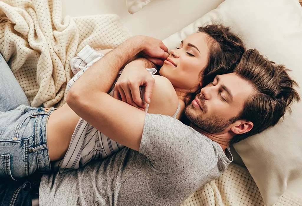 Husband wife cuddling