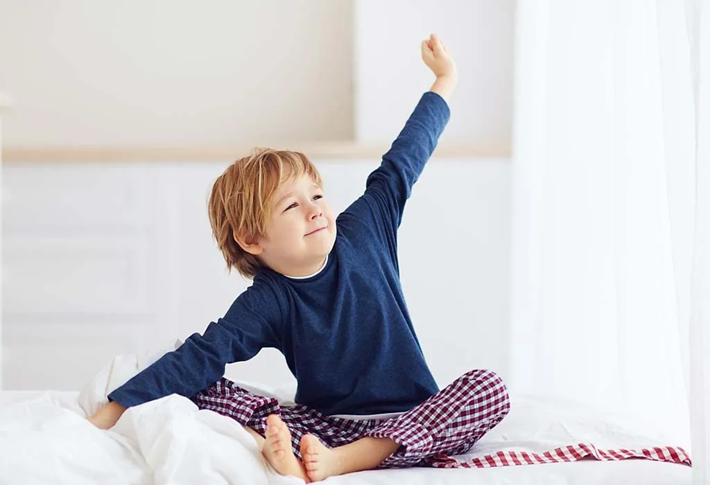 A kid waking up