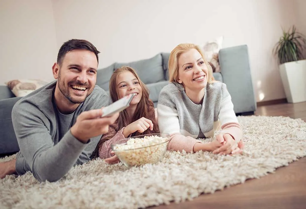 Family Watching a Movie Together