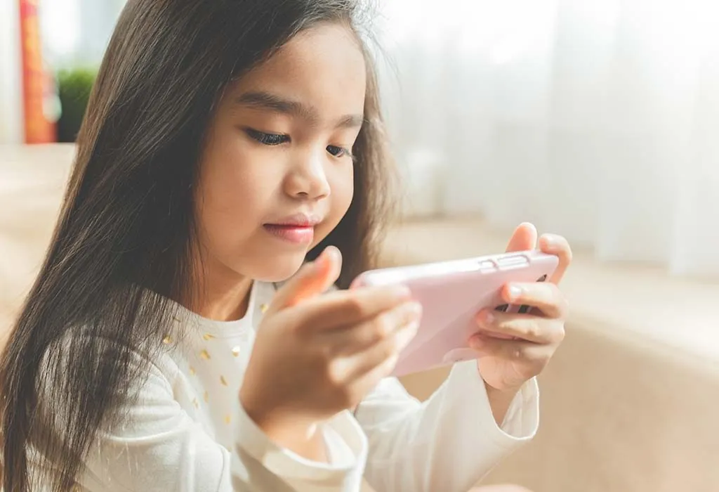 Child using phone