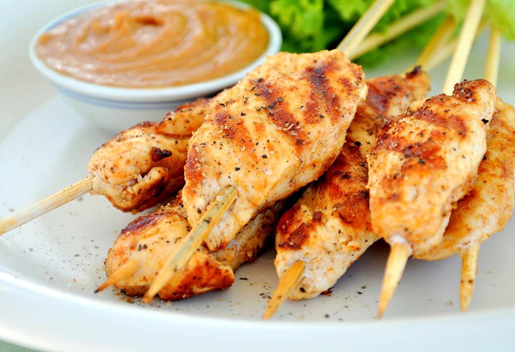Chicken Skewers with Peanut Sauce