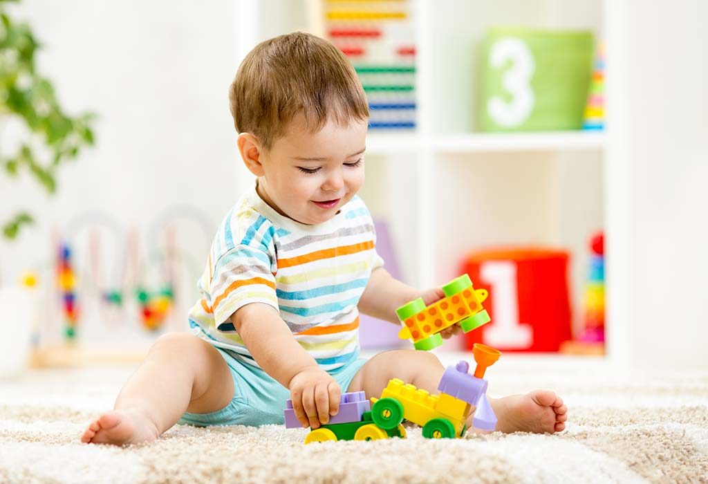 A child playing with toys