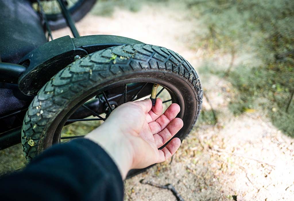 clean stroller tires
