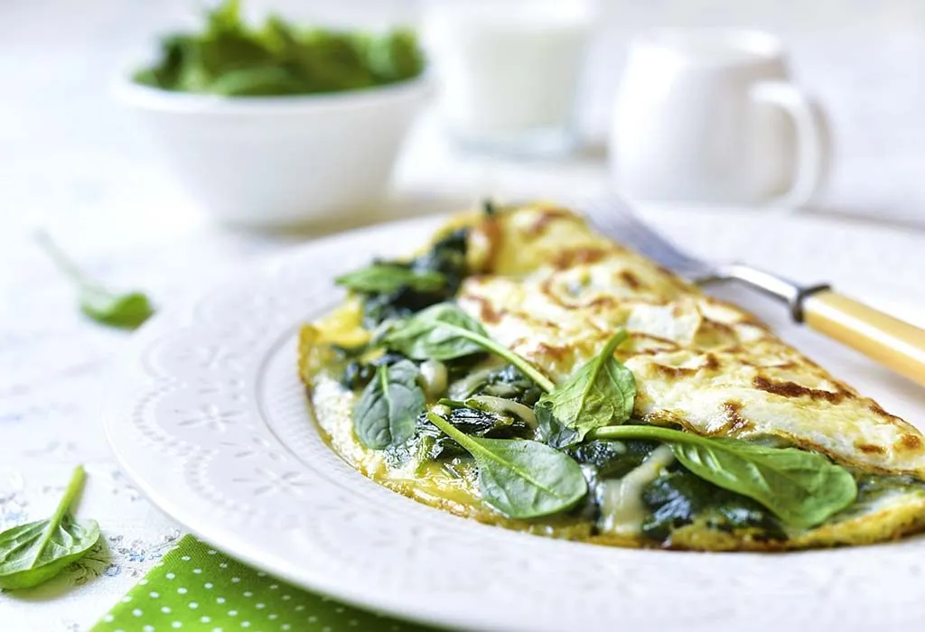 Goat Cheese, Meat and Spinach Omelette