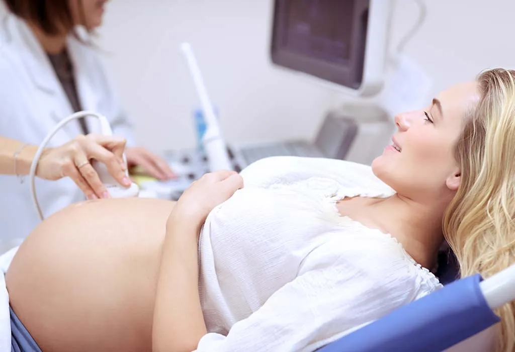 A pregnant woman at doctor
