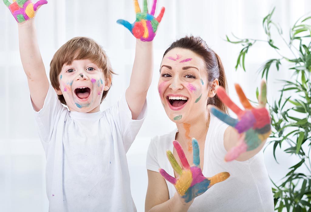 Mom and Son Face Painting