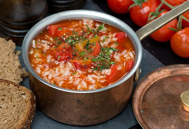 Tomato Soup With Rice And Vegetables