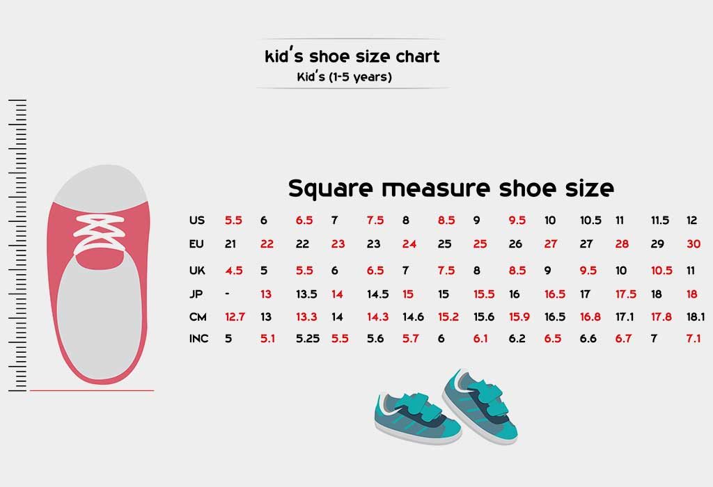 Children Shoe Sizes by Age Chart 