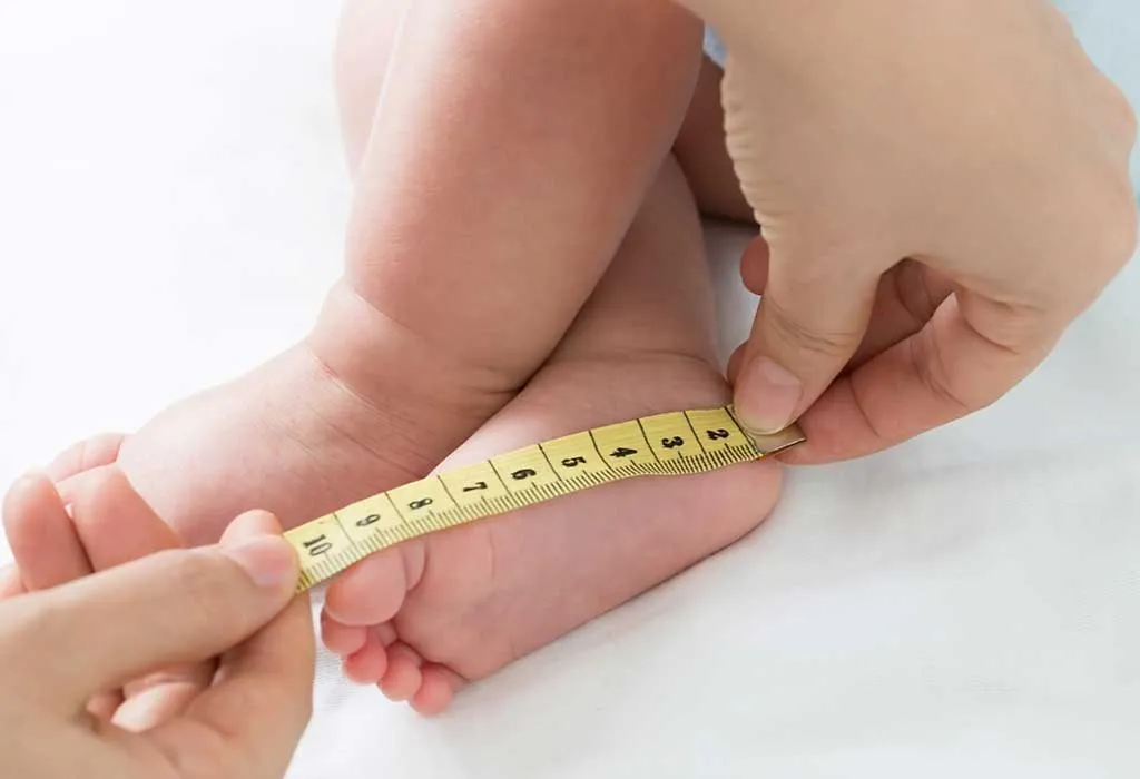 Baby foot length hot sale by age