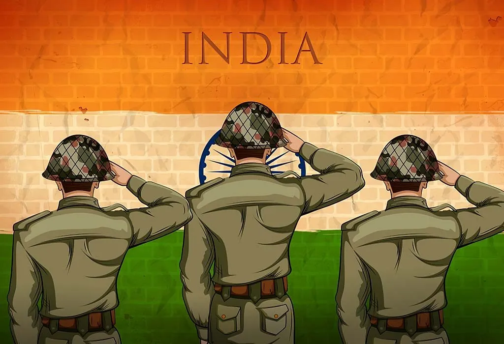Army Soldiers Saluting the Indian Tricolour