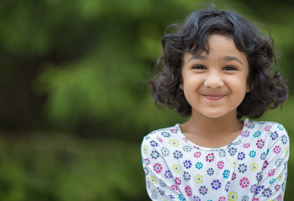 A beautiful girl smiling