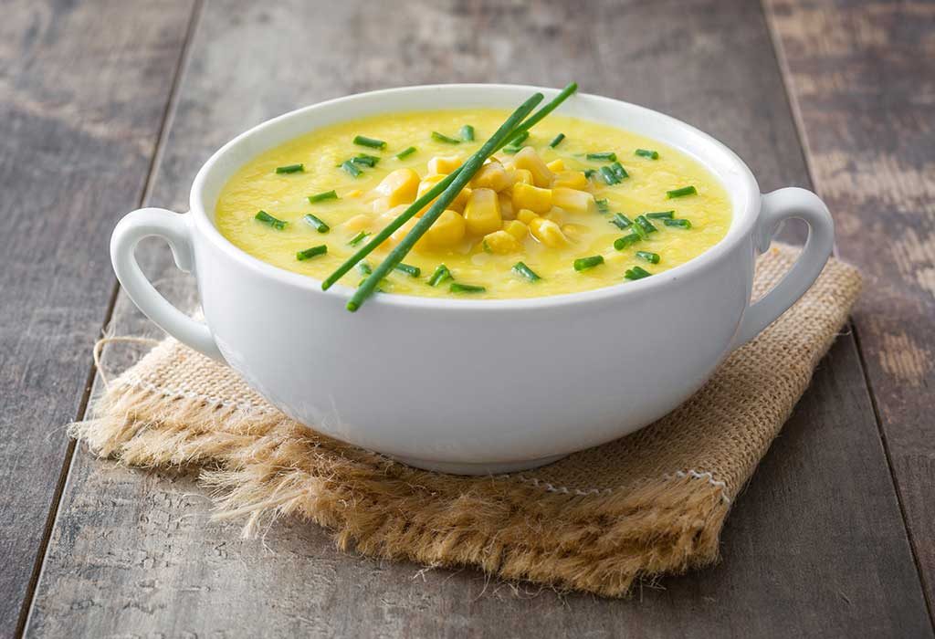 Sweet corn vegetable soup