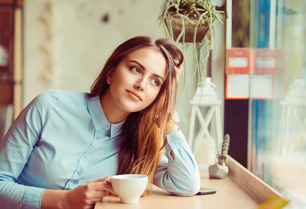A woman sitting in silence