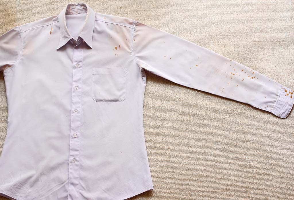 how to remove brown stains from shirt collars