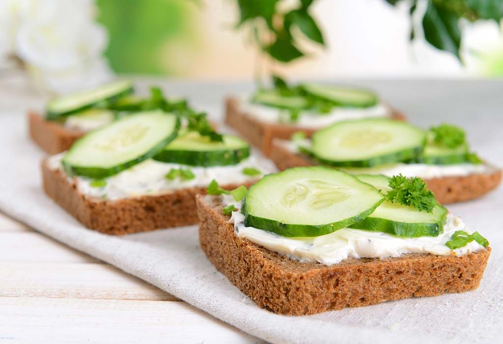 Brown bread and cucumber sandwich