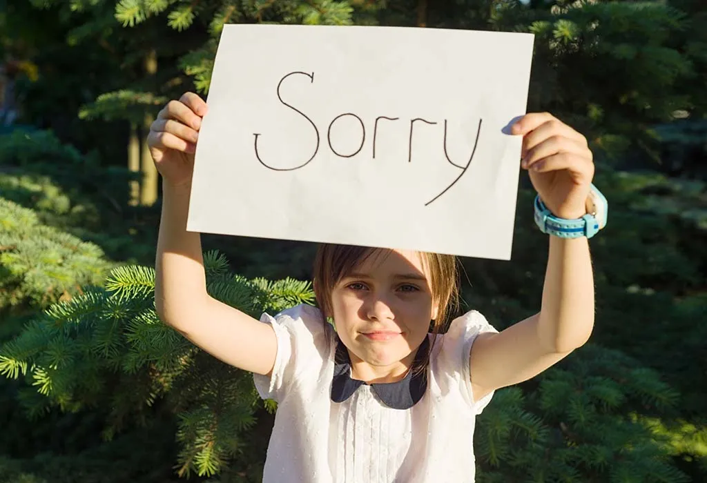 Child saying sorry