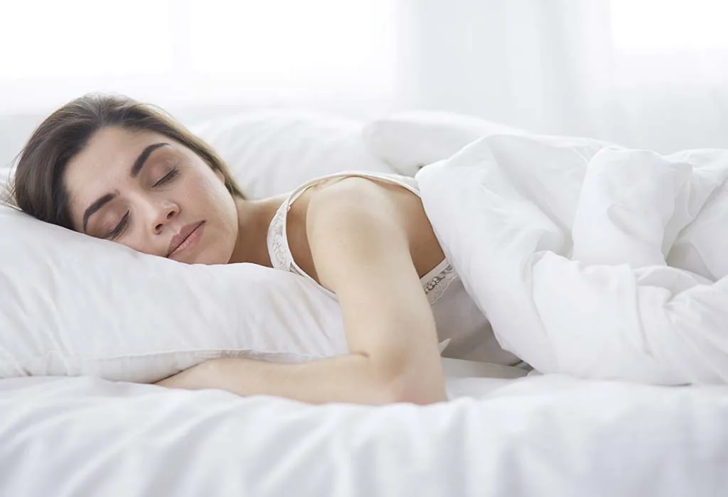 A woman sleeping