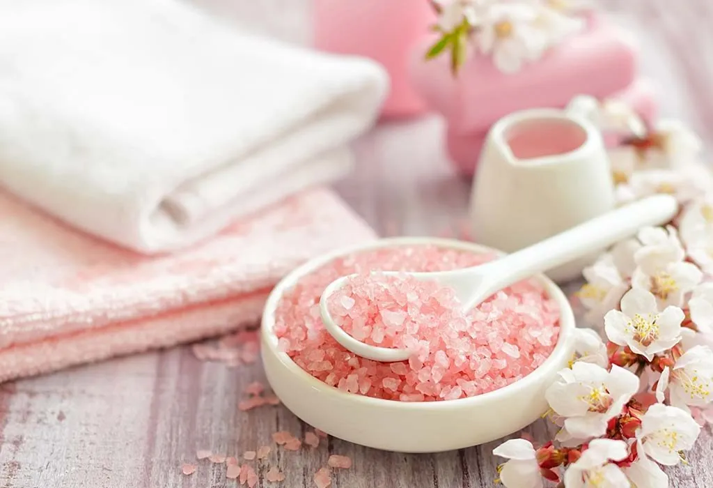 Pink salt scrub