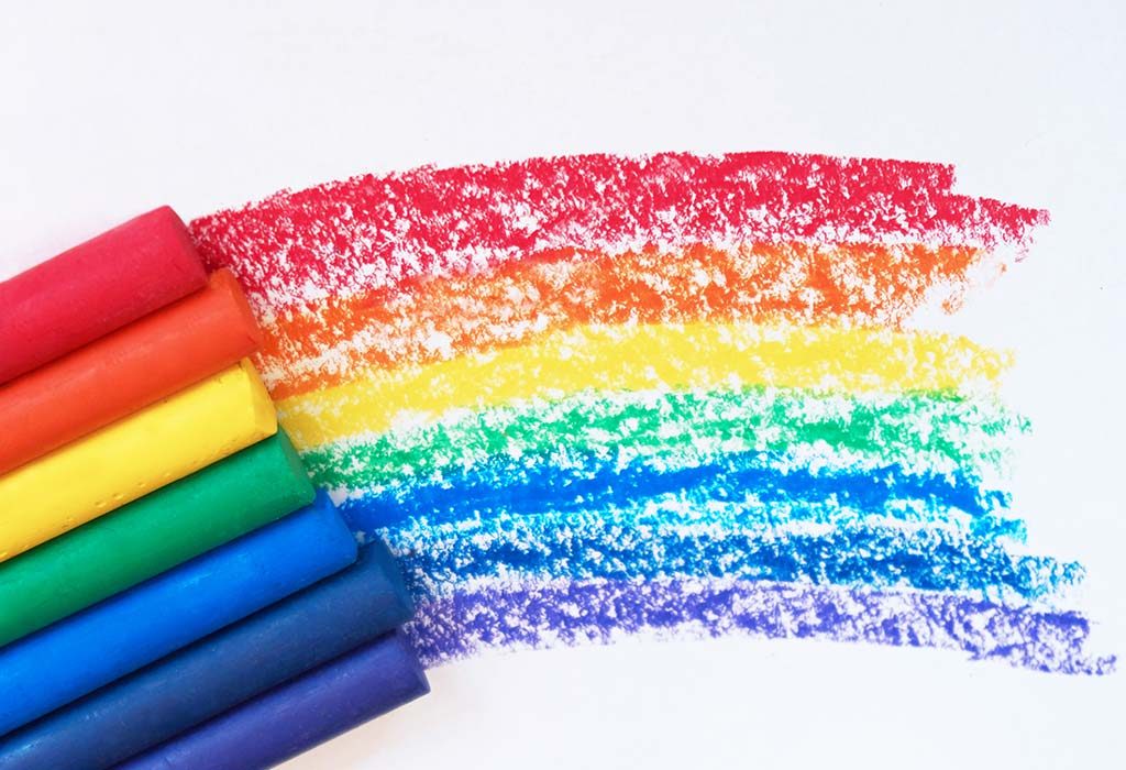 Rainbow Coloured Crayons