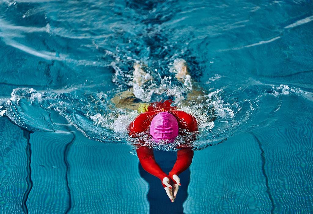 Practising breaststroke