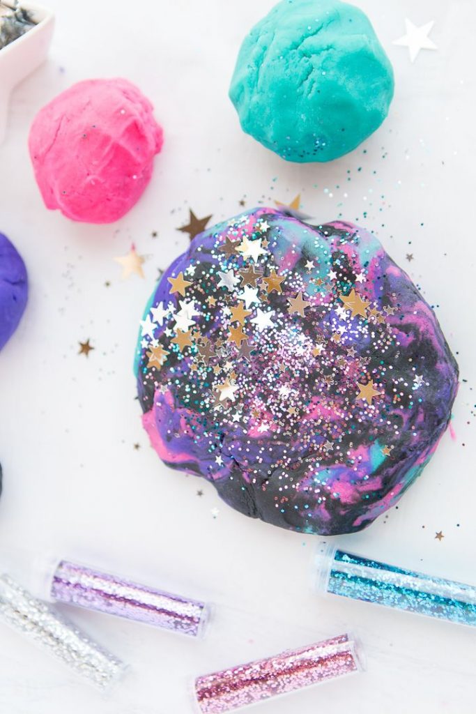 Glittery play dough 