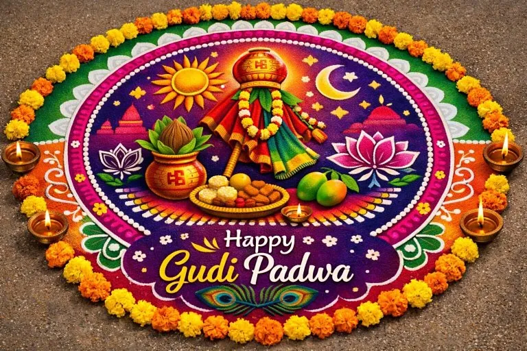 10 Beautiful Gudi Padwa Rangoli Designs
