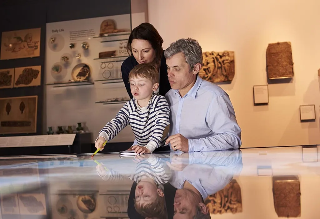 Family at museum