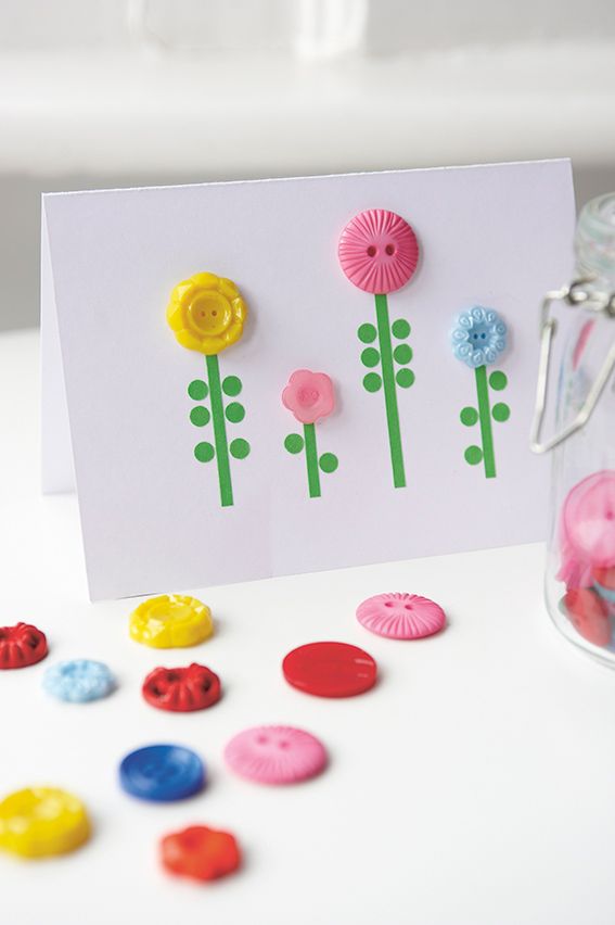 Button Flower Card