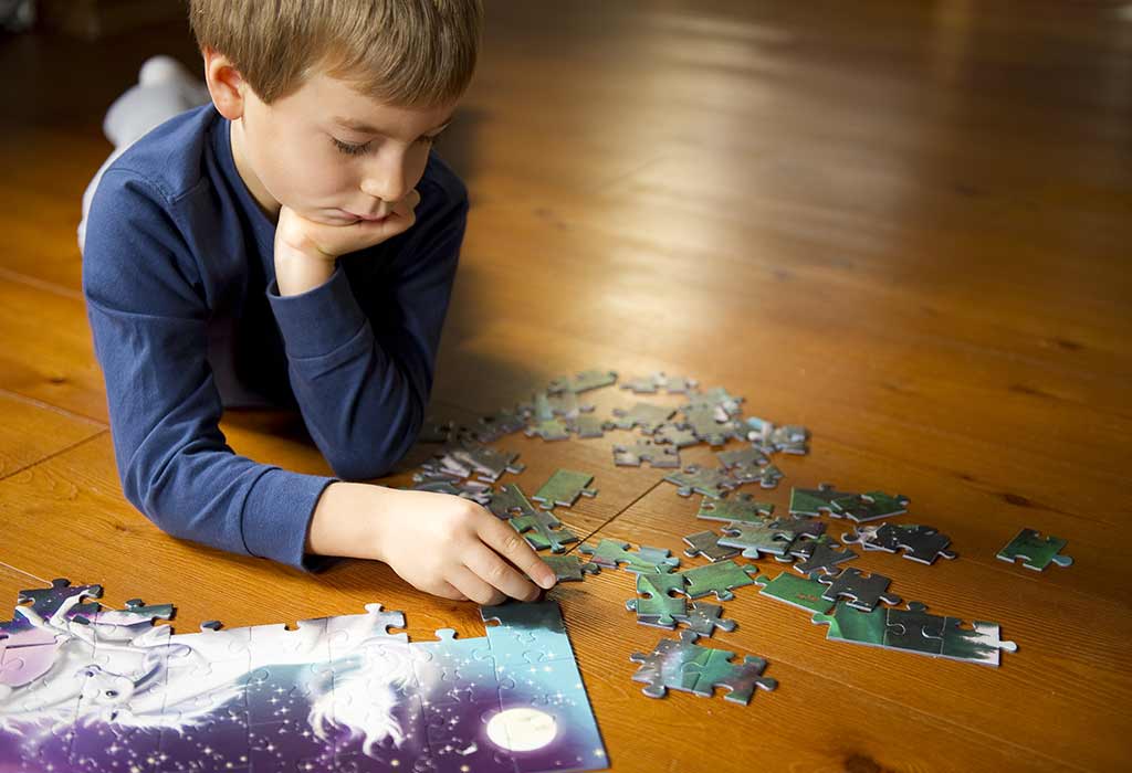 Child playing puzzle