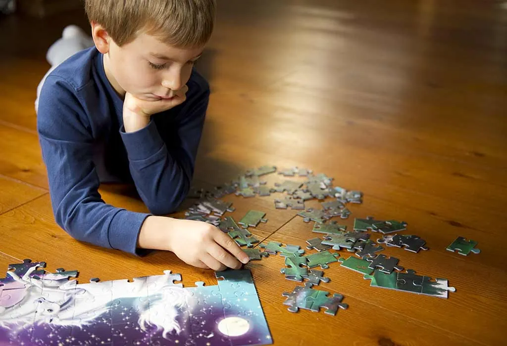 Child playing puzzle