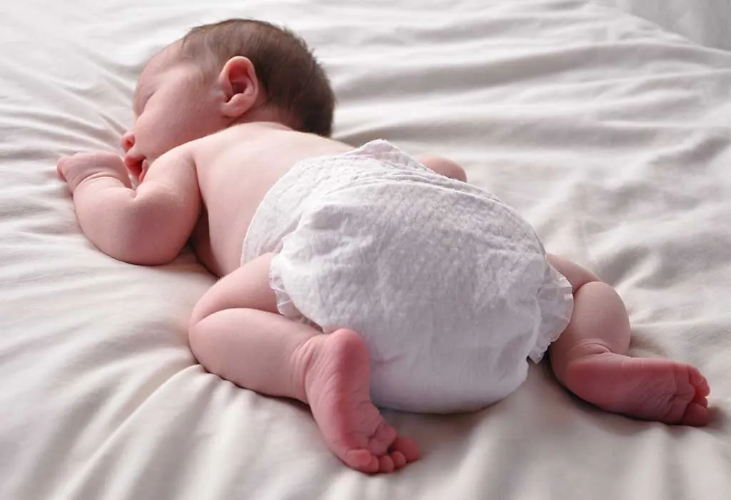 Changing diaper while baby is sleeping