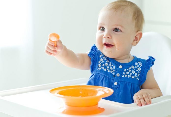 8 month old eating