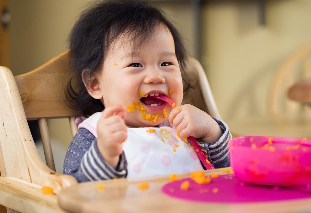 8 month old eating