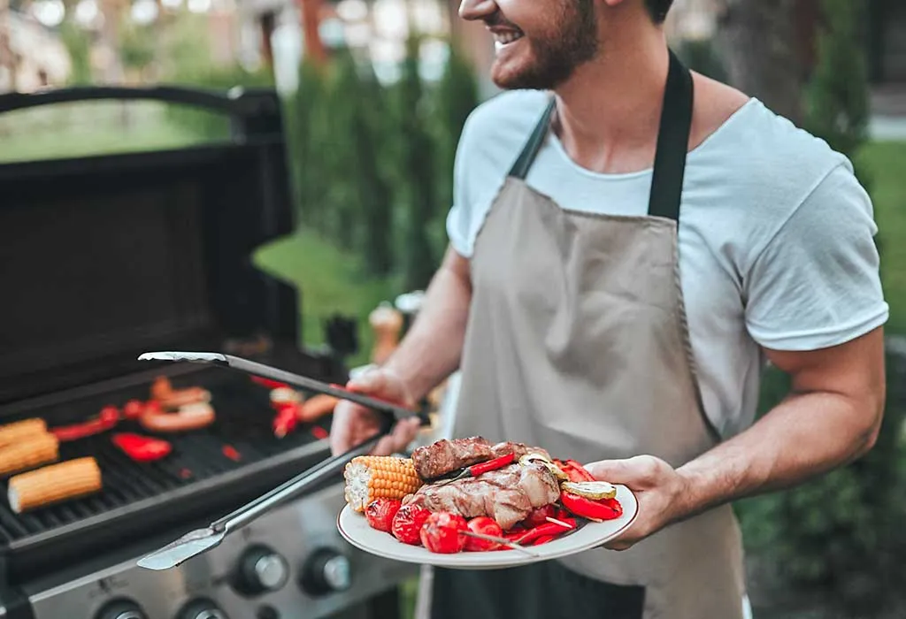 Father cooking food 