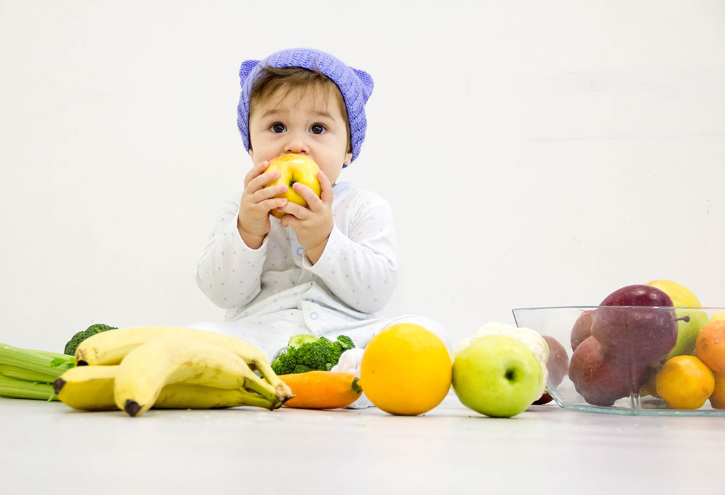 Baby eating Fruits