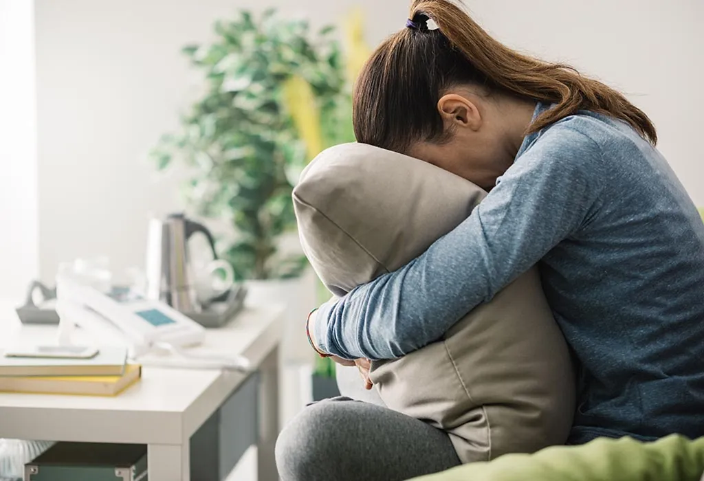 A sad emotional woman