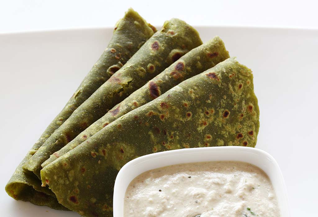 spinach cheese paratha