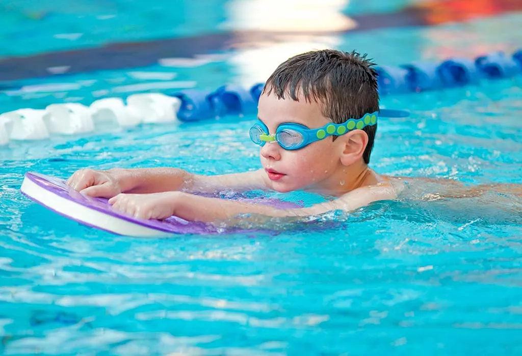 child swimming